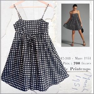 Anthropologie Black and White Checkered Jumpsuit